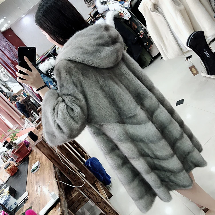 

2018 new women natural real mink fur coat winter mink fur overcoats