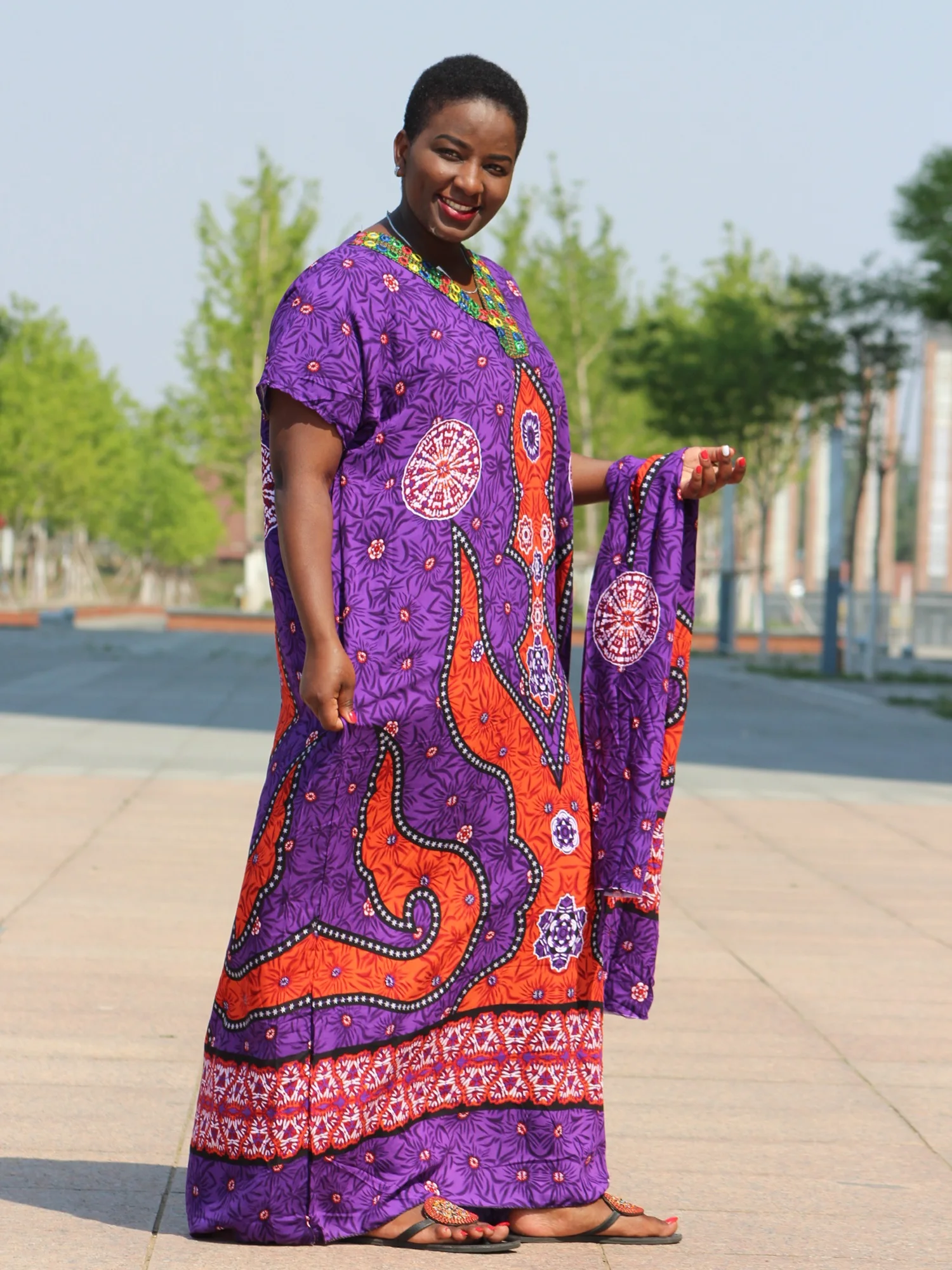 Dashikiage африканские красочные Блестящие Блестки Гана плюс платье с длинным шарфом