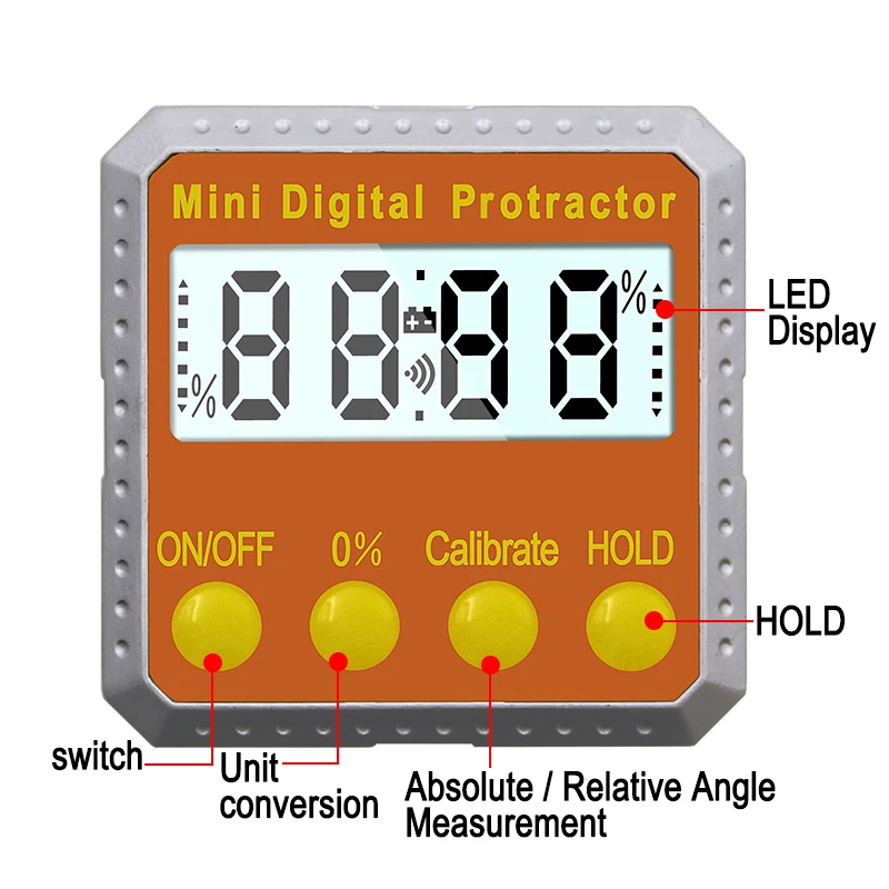 Высокоточный цифровой транспортир Инклинометр водостойкий уровень коробка Цифровой Угол искатель скос коробка с магнитом база