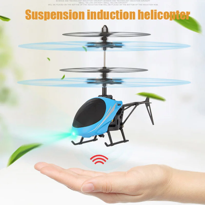 Mini LED Light Toys RC Helicopter Aircraft Suspension Induction Helicopter for Children Gift