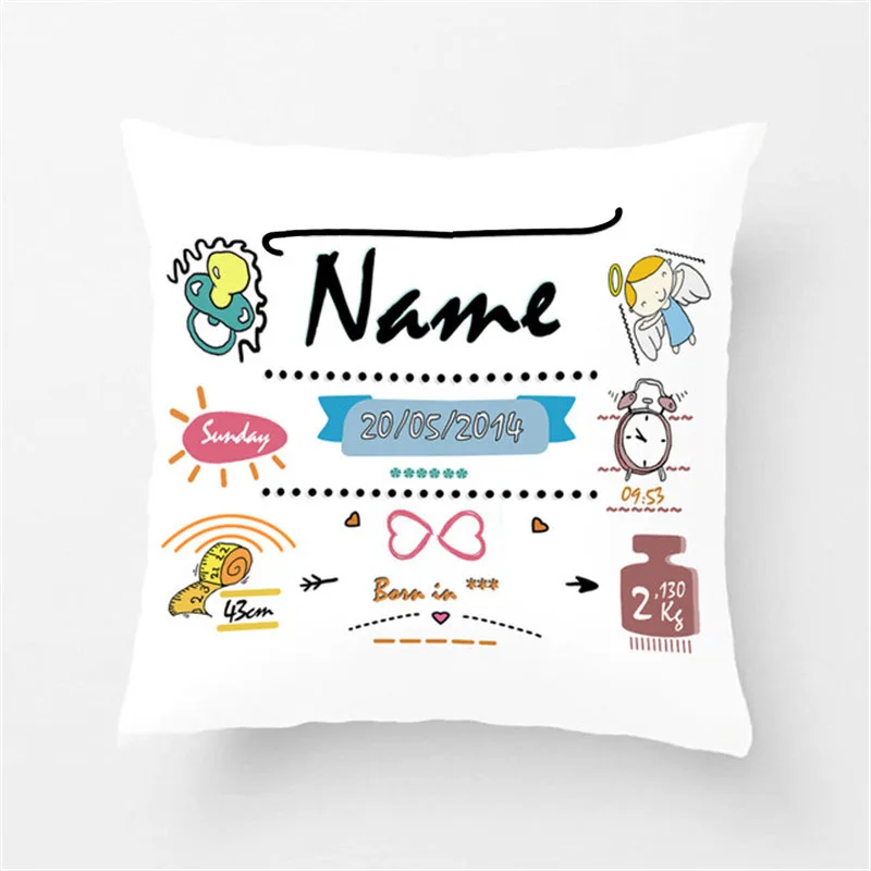 Индивидуальные милые розовые детские Чехлы для девочек, декоративные хлопковые и Полиэстеровые хлопковые чехлы на подушки для сидения - Цвет: baby pillow case 2