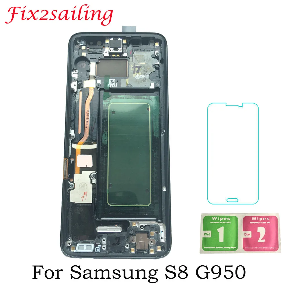 

AMOLED 5.8" S8 LCD Screen For Samsung S8 G950F G950U G950 LCD Display + Touch Screen Assembly Replacement+Frame Super Display