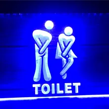 R101 Забавный светодиодный неоновый знак входа в туалет
