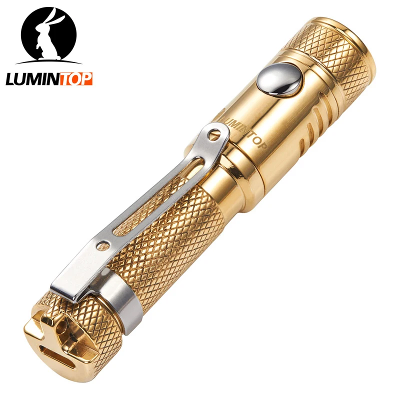 LUMINTOP EDC Mini Flashlight Ant Brass CREE XP-G2 R5 LED Maximum 120 Lumens AAA Battery Type Reversible Clip LUMINTOP EDC Mini Flashlight Ant Brass CREE XP-G2 R5 LED Maximum 120 Lumens AAA Battery Type Reversible Clip