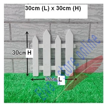 

30cm x 30cm Plastic Fences White Railing Fences European Country style Insert Ground For Garden Courtyard Decor Easily Assembled