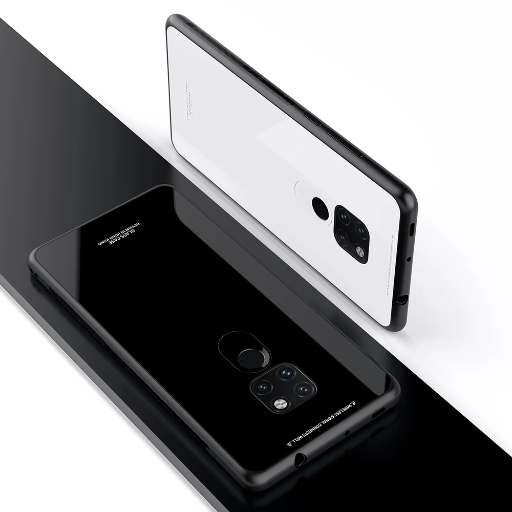 Чехол для телефона KEYSION из закаленного стекла Huawei Mate 20 Pro нескользящий черный