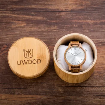 

UWOOD New Arrival Oak Wood Watches Mens Business WristWatches Top Brand Luxury Wooden Quartz Watches Analog with Bamboo Gift Box