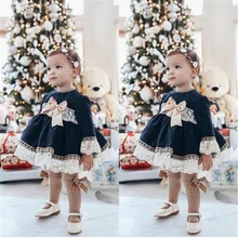 Кружевные платья для маленьких девочек, милое платье с длинными рукавами для девочек, детские шелковые платья принцессы на весну