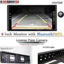 Auto European License plate Camera for parking HD Car monitor 1024*600 MP5/MP4 Video System with bluetooth Car detector Parking