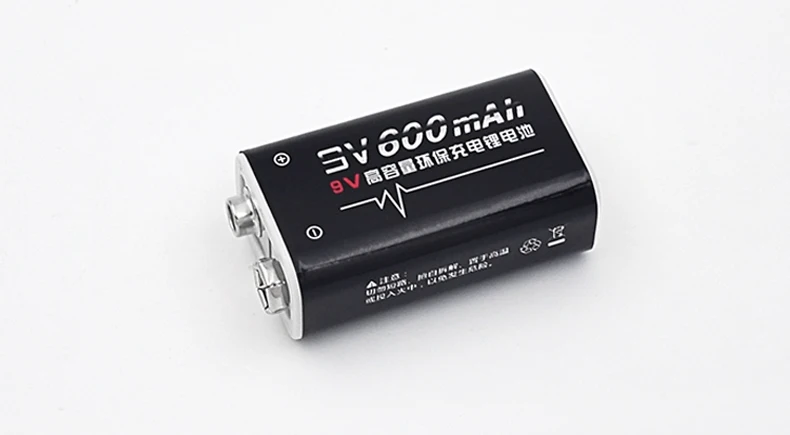 12 шт 9 V 6F22 6F22X 6LR61 сверхмощная батарея 600 mAh li-ion Перезаряжаемые Батарея