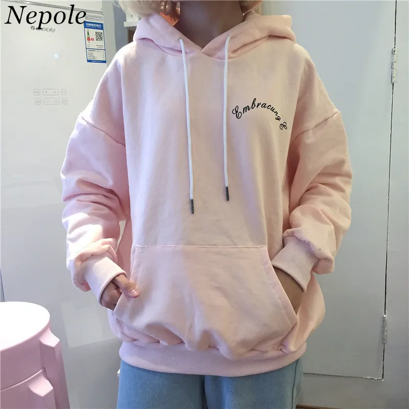 Neploe Sweet Picture Print Hooded Women Hoodies Thick