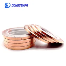 DONGSENFA 20 метров односторонняя проводящая медная фольга лента клейкая лента защита от электромагнитных помех теплостойкая лента 5 мм 6 мм 8 мм ...