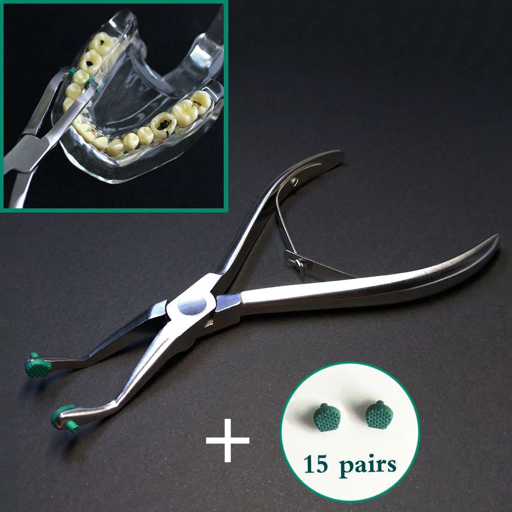 1 набор(1 плоскогубцы+ 15 пар резиновых подушечек) для удаления зубной короны " щипцы Ортодонтические Плоскогубцы
