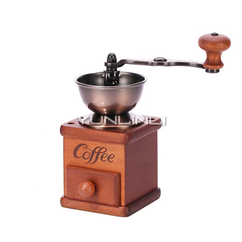 

Household Manual Coffee Grinder Solid Wood Machine Body Cast Iron Movement Grinding Machine 3503