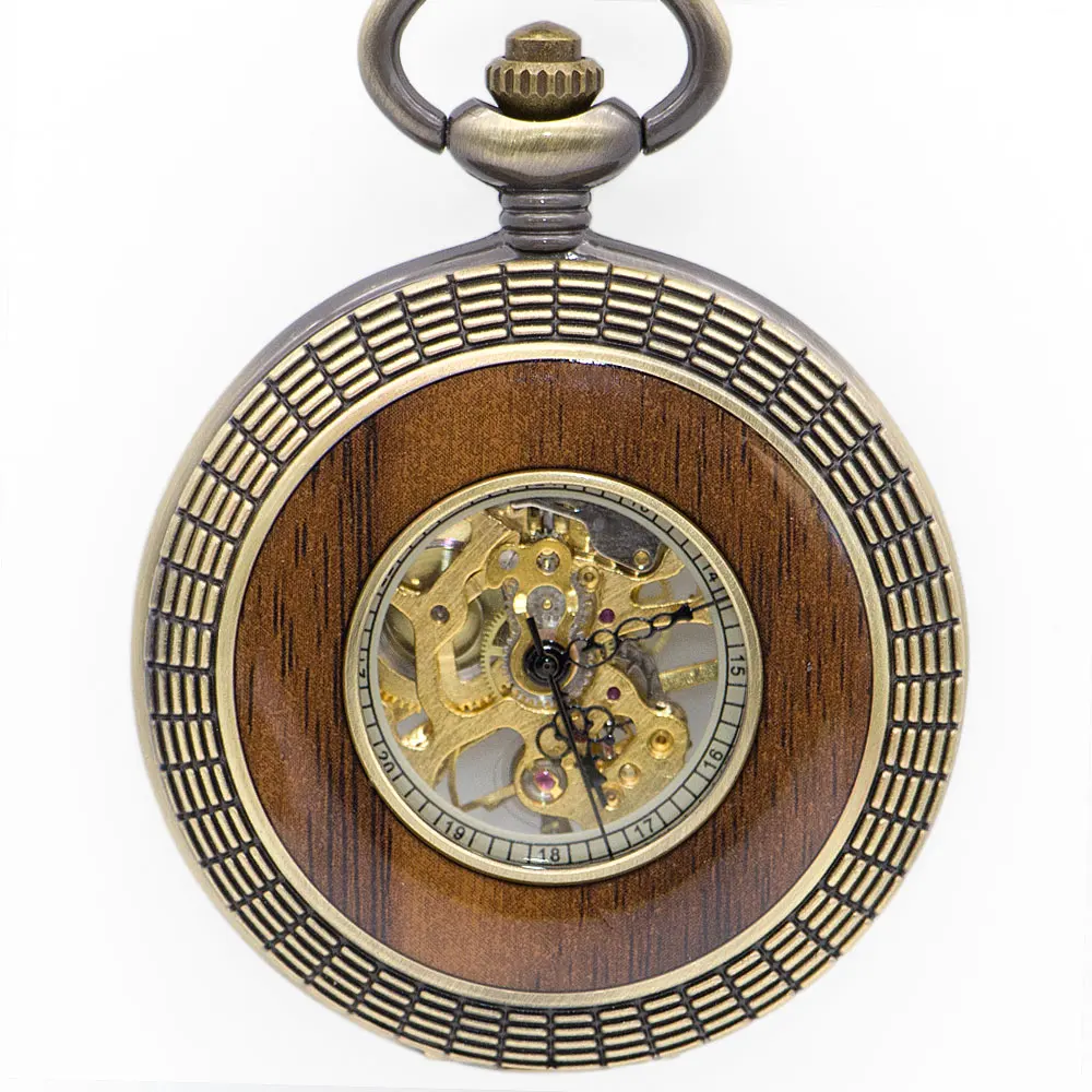 Высококачественные бронзовые винтажные уникальные часы из полой древесины с циферблатом механический кварцевые карманные часы унисекс с