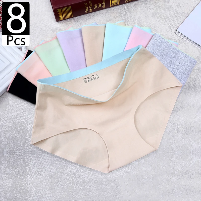 

M-XXL women's pants sexy Women's cotton panties Briefs large sizes seamless panties Breathable Lingerie Solid color woman shorts