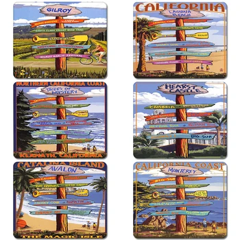 

California Travel Signposts Cool Designs Nature Rubber Table Mouse Pad Laptop Computer Enclosure Mousepad Mat