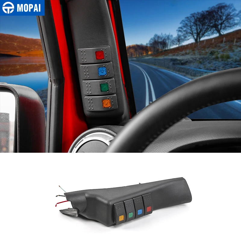 MOPAI внутренние молдинги для Jeep Wrangler JK 2011 + столб 4 переключатель панели Pod с