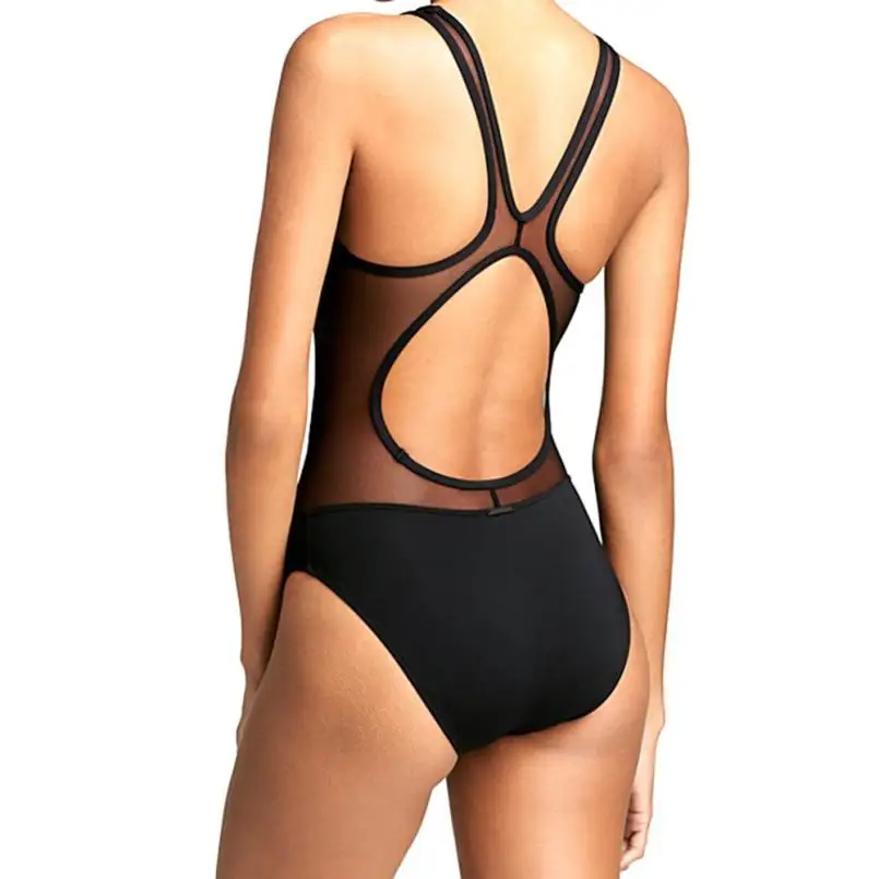 

New Summer Swimming Beachwear Surf One Piece Suit Bikini Bathing Women Sexy Black Mesh Swimsuits Ladies Swimwear Brazilian T0241