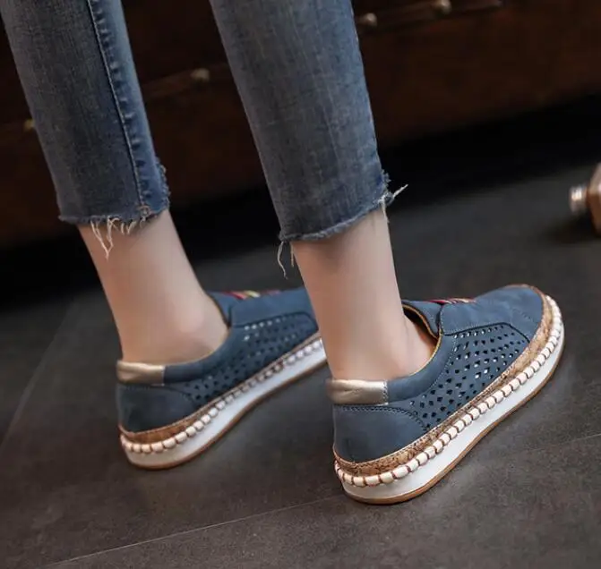 Women Slip-on Mixed Color Loafers Ladies Round Toe Low Top Sneakers Female Platform Casual Shoes Woman Breathable Walking Shoes