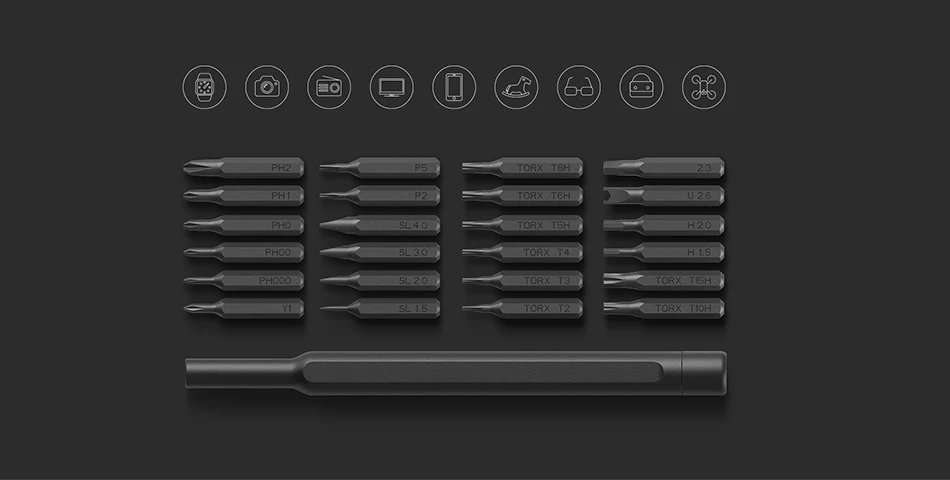 Xiaomi Mijia Wiha Набор отверток для ежедневного использования смарт-драйвер 24 прецизионные магнитные биты aluminum Box DIY отвертка умный дом