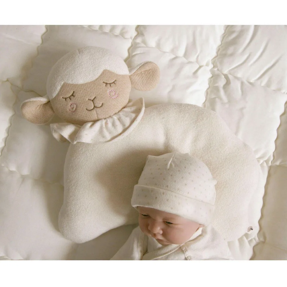 Натуральная Органическая хлопковая Подушка для новорожденного, анти-мигрень детская подушка