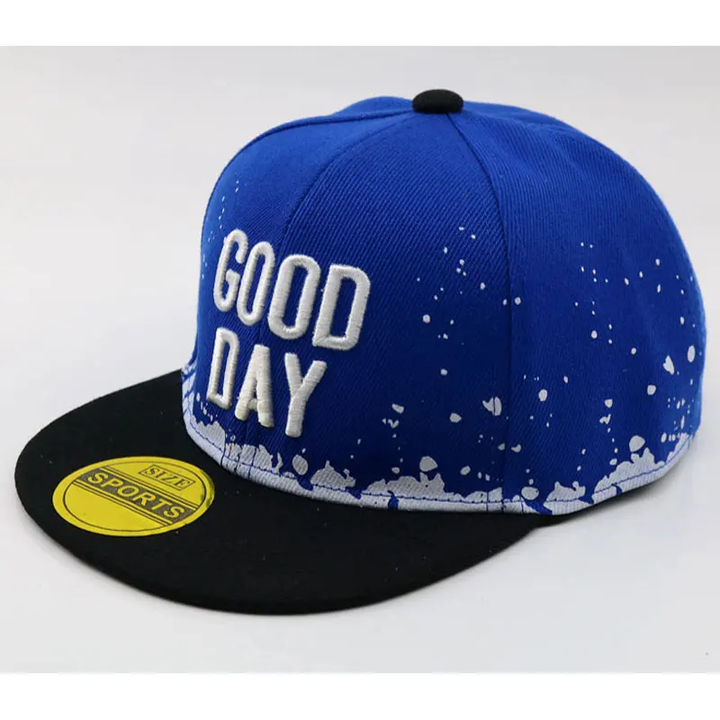 

Children 3D Embroidery Letters Flat Bill Snap back Hat Boys Girls Fashion Hip Hop Baseball Caps Blue White Red Black