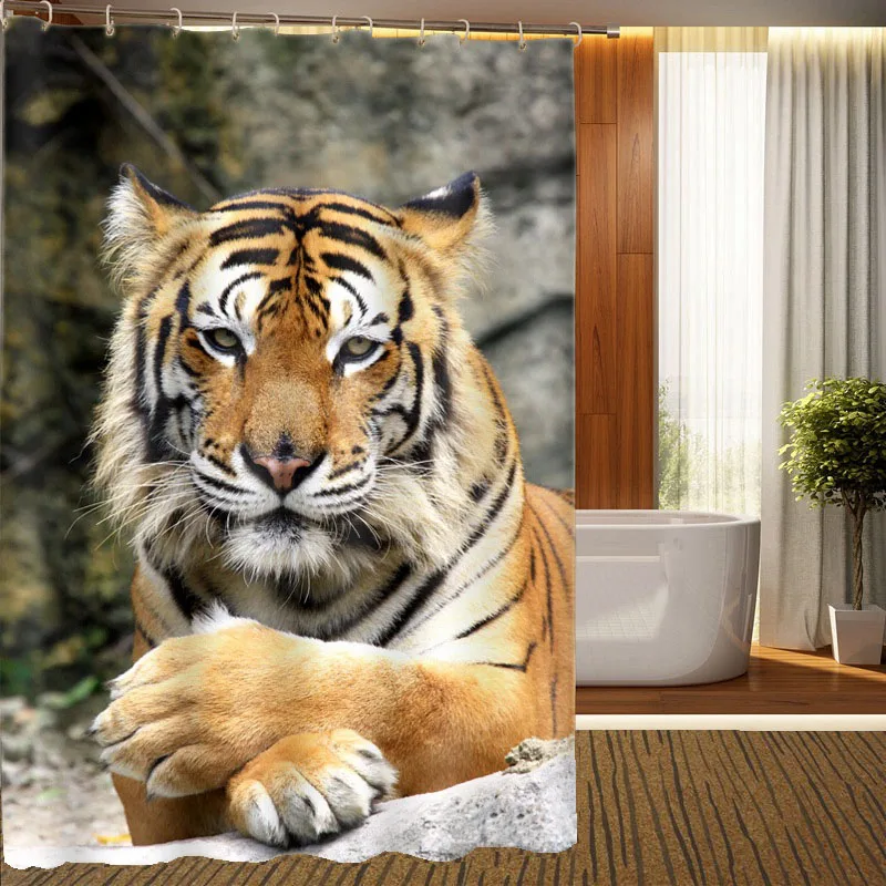 Animal print Jungle Tiger photos print personalized shower curtain