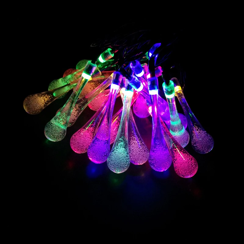 YIYANG Xmas Tree Raindrop Waterdrop LED Solar Lamp String