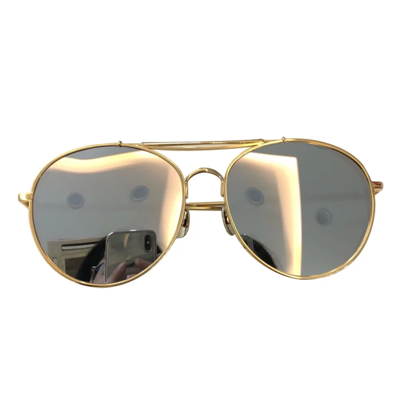 Высокое качество женские круглые солнцезащитные очки Роскошные брендовые дизайнерские сплав рамка очки Зеркальные Солнцезащитные очки