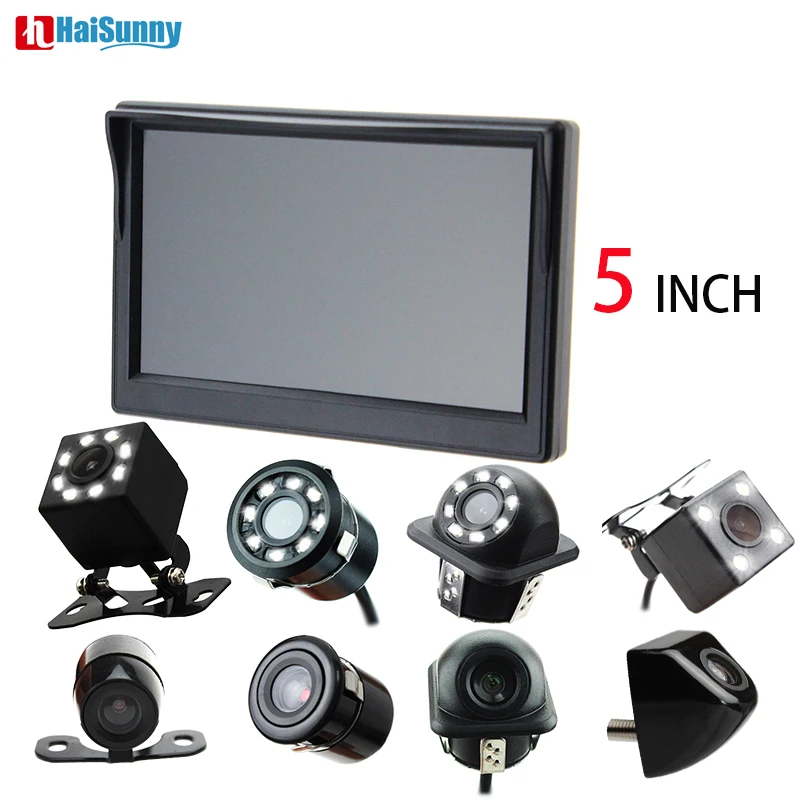 HaiSunny 5 Inch TFT LCD Car Monitor With CCD Waterproof Vehicle Camera Universal HD Rear View Back Up Reverse Parking | Автомобили и