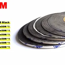 6x(1 мм/2 мм/3 мм/4 мм/5 мм/6 мм)* 50 м высокая аденсия Двухсторонняя клейкая черная клеевая наклейка для телефона планшета Сенсорная ЖК-дисплейная линза