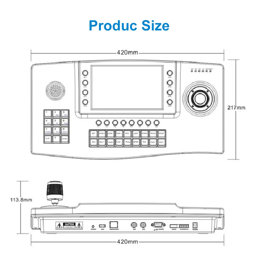 4D Joysticker PTZ сетевая клавиатура контроллер 4 CH видео экран HDMI " TFT lcd 1024*600 монитор для ONVIF PTZ IP камера