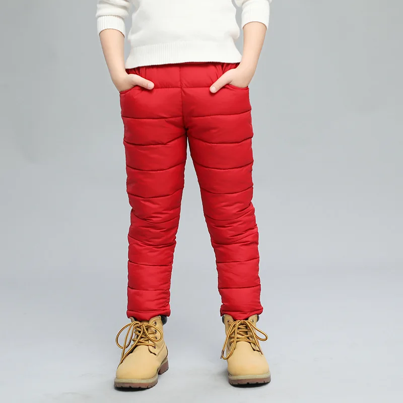 Повседневные зимние штаны для мальчиков и девочек толстые теплые штаны с хлопковой подкладкой водонепроницаемые лыжные штаны детские брюки с эластичной резинкой на талии для детей от 3 до 10 лет