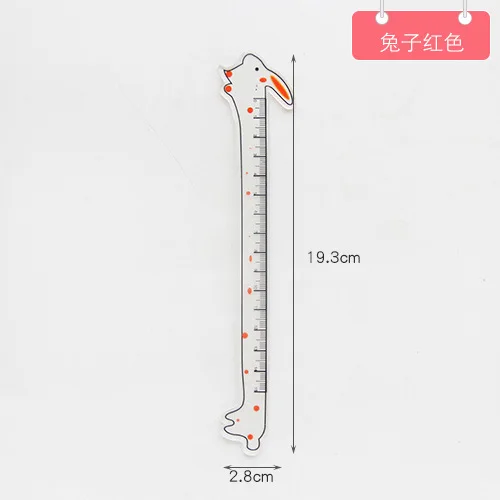Мультфильм кошка-линейка милый 15 см кролик измерительные Прямые Линейки инструмент для рисования рекламные канцелярские принадлежности подарок школьные принадлежности - Color: A hong