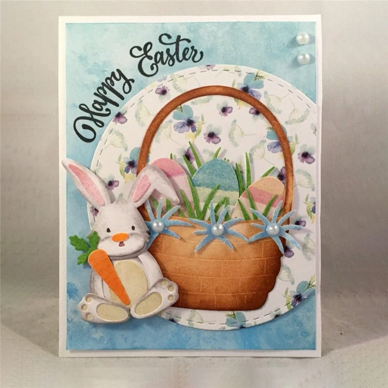 Easter Egg Spring Flower Basket Metal Scrapbooking Cutting Dies DIY Paper Crafts