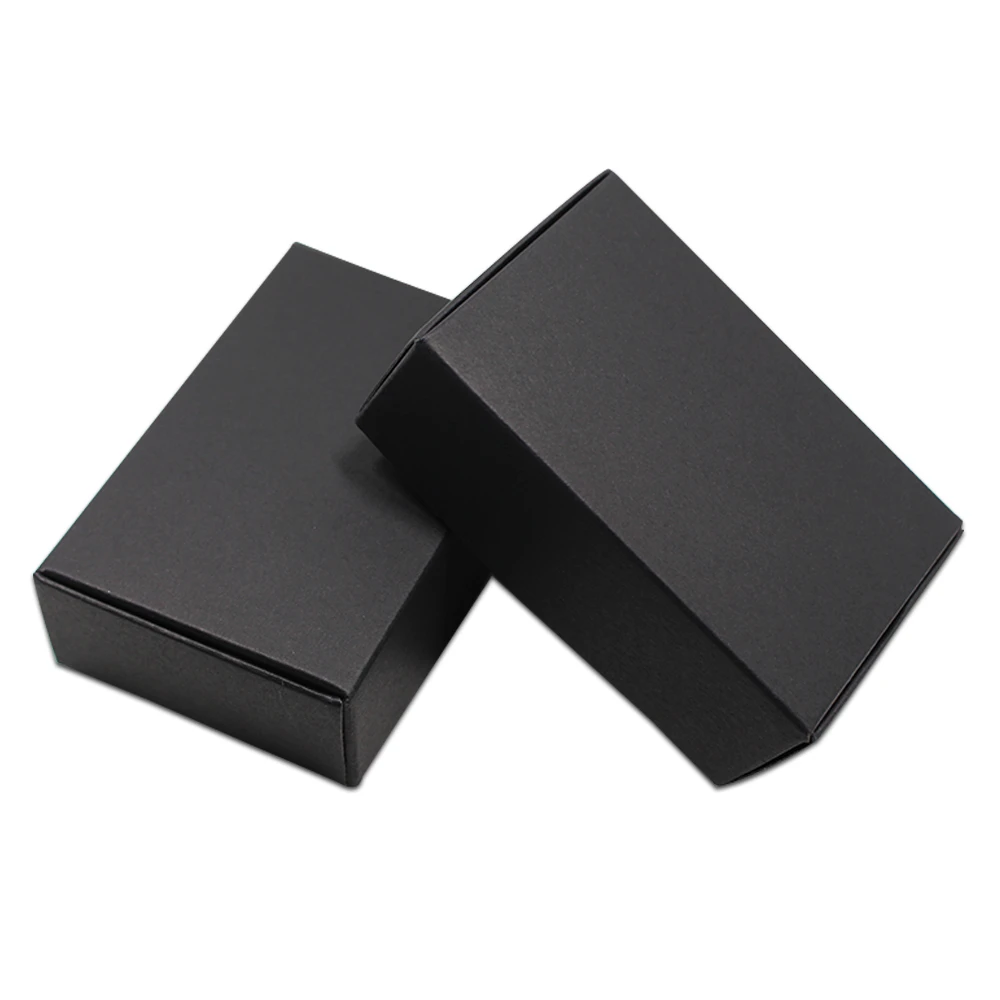 50 бумажная коробка для украшений черная Крафтовая упаковочная коробка для свадебной вечеринки маленький подарок для конфет и ювелирных изделий упаковка коробки для хранения мыла ручной работы