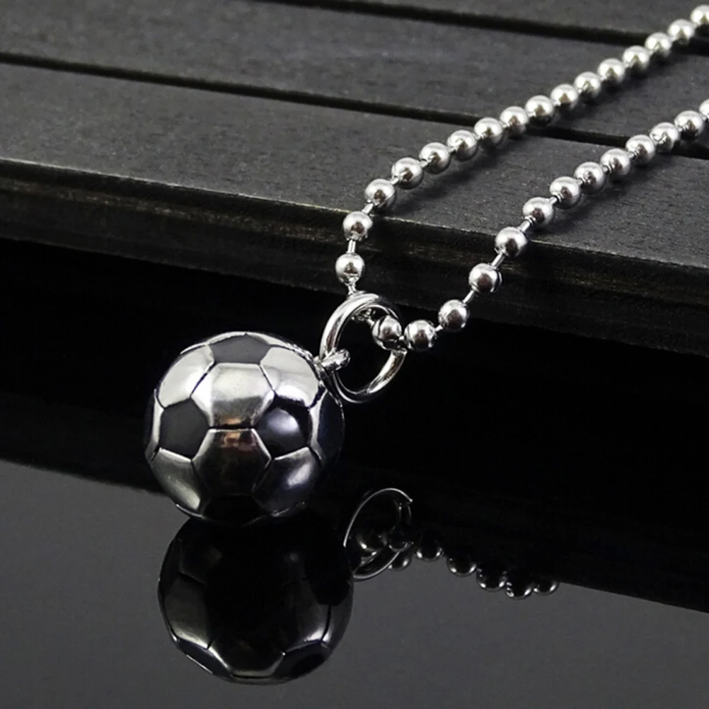 

Titanium Steel fashion lychee New Arrival Sports Soccer Ball Pendant Football Necklace Metal Link Chain Men Women Jewelry
