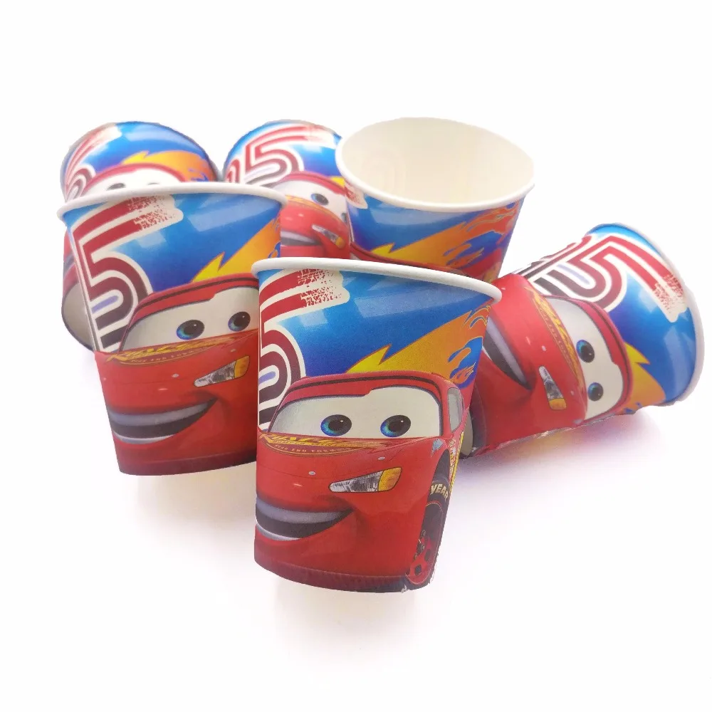 

Lightning Mcqueen Disposable Tableware Party Paper Plates Baby Shower Birthday Party Supplies Paper Cups 10 pcs/set