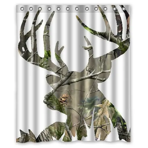 Charmhome Camo Deer Picture Custom Shower Curtain Waterproof