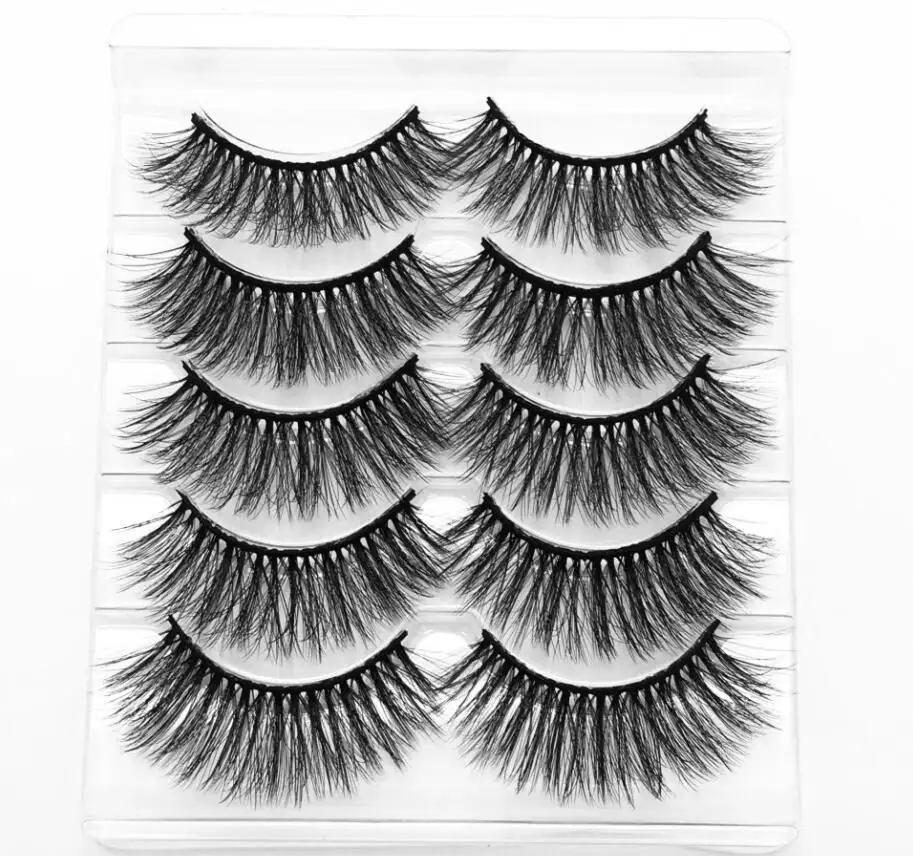 5 Pairs Mink Eyelashes New 3D Mink Lashes Thick HandMade Full Strip Fake Lashes Make up Eye lashe False Eyelashes Makeup - Цвет: 002