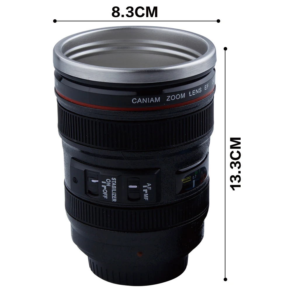 Кружка с крышкой и объективом из нержавеющей стали 400 мл|camera lens mug|lens mugmug with lid |