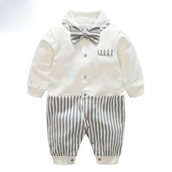 

Newborn Infantil Baby Boy Spring Summer Romper Gentleman Kids Toddler Overalls Wedding 1St Birthday Jumpsuit Baby Boy Clothes