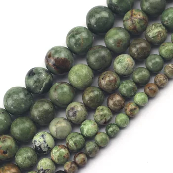 

round green opal GEM beads natural spacer stone beads DIY loose beads for jewelry making strand 15" wholesale !
