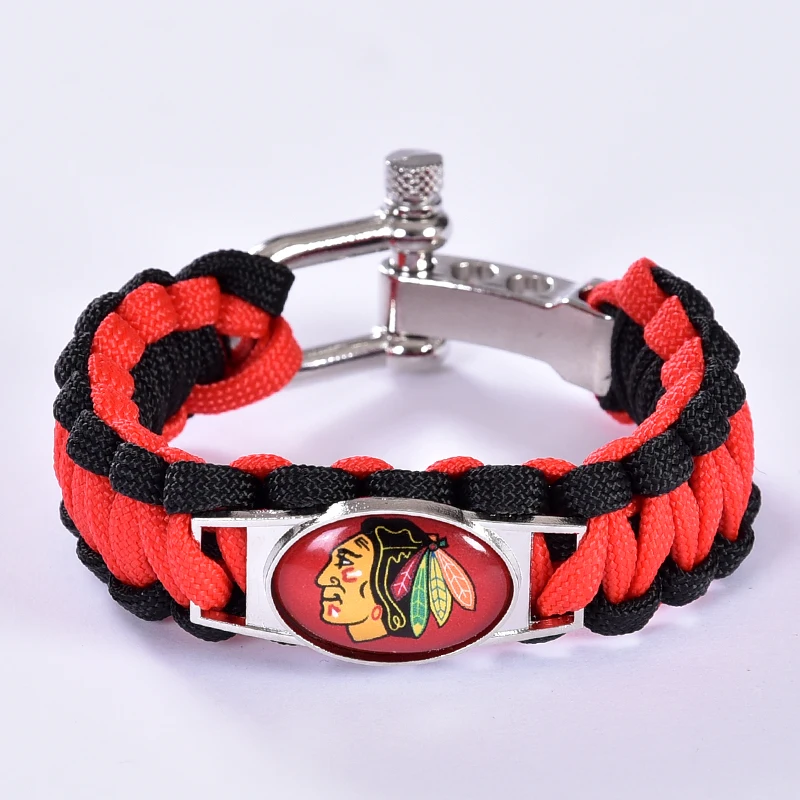 Chicago Blackhawks Custom Paracord Bracelet Hockey Team Chicago Blackhawks Custom Paracord Bracelet Hockey Team Survival Drop Shipping In Charm Bracelets From Jewelry Accessories On