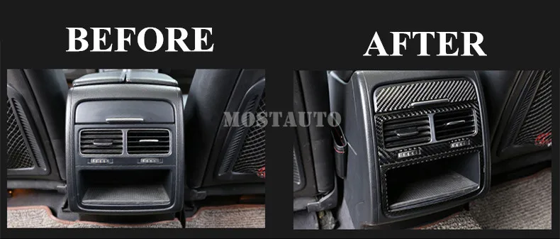 Для VW Touareg консоль из углеродного волокна задняя крышка для вентиляционного отверстия 2011- 3 шт
