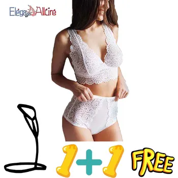 

E&A Send 1 Bra Free Women Sexy Lingerie Set Lace Bralette Push Up Underwear Mesh BraPorno Brief Female Brassiere and Panties Set