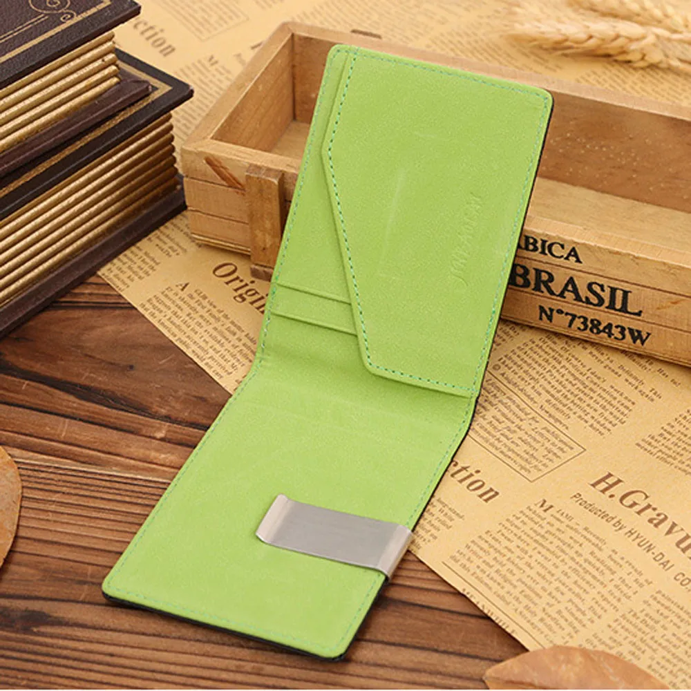 

Zero Mens Leather Magic Credit Card ID Holder Money Clip Wallet