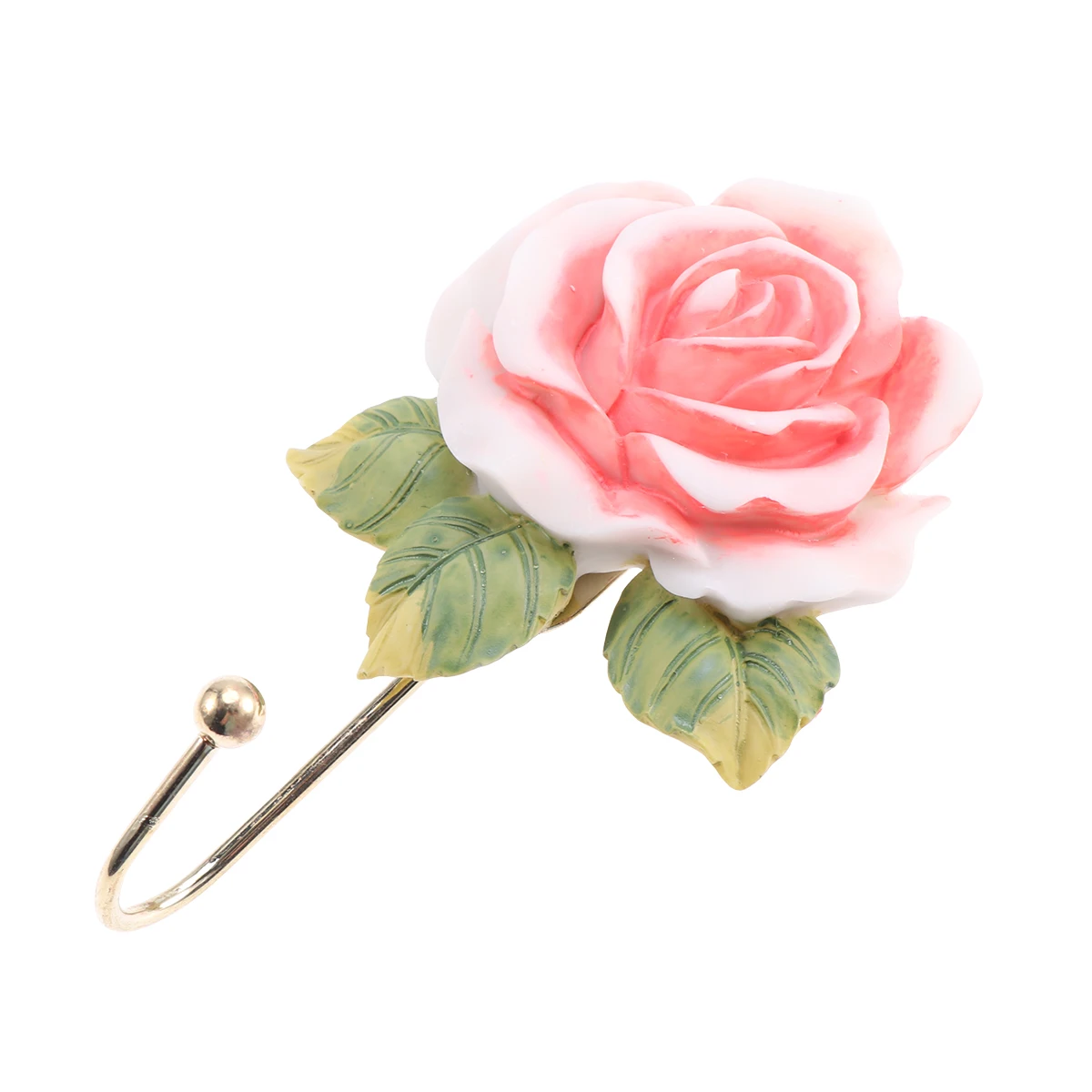 

Decorative Resin Rose Flower Hooks Anti-rust Wall Mounted Clothes Towels Sundries Hat Key Hanger for Bathroom Living Room