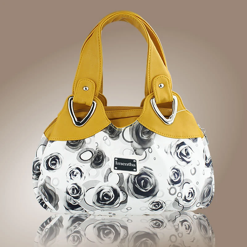 Teste padrão de flor Top-Handle Bags para